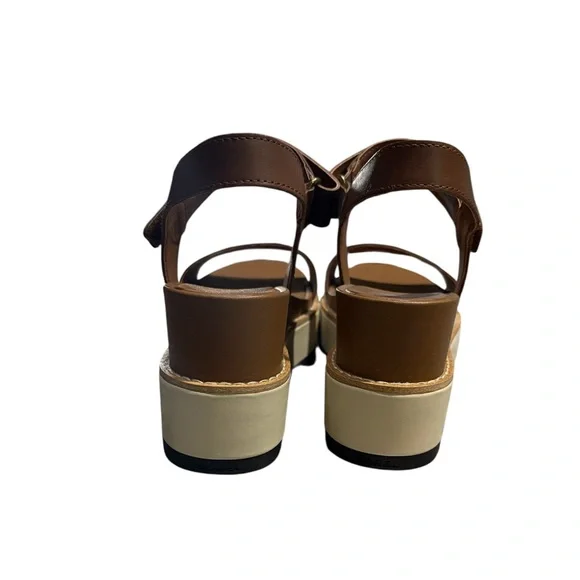 NWOT Sorel Brown and Cream Platform Sandals - Picture 3 of 6